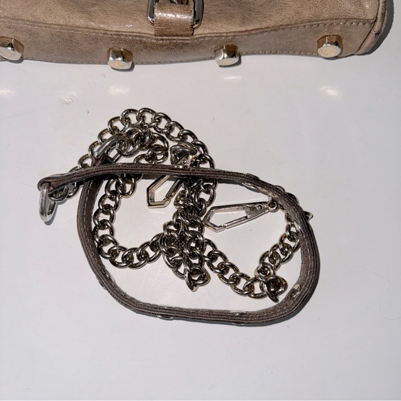 Rebecca Minkoff Mini MAC Convertible Crossbody Bag Taupe Gold Leather - Picture 15 of 15